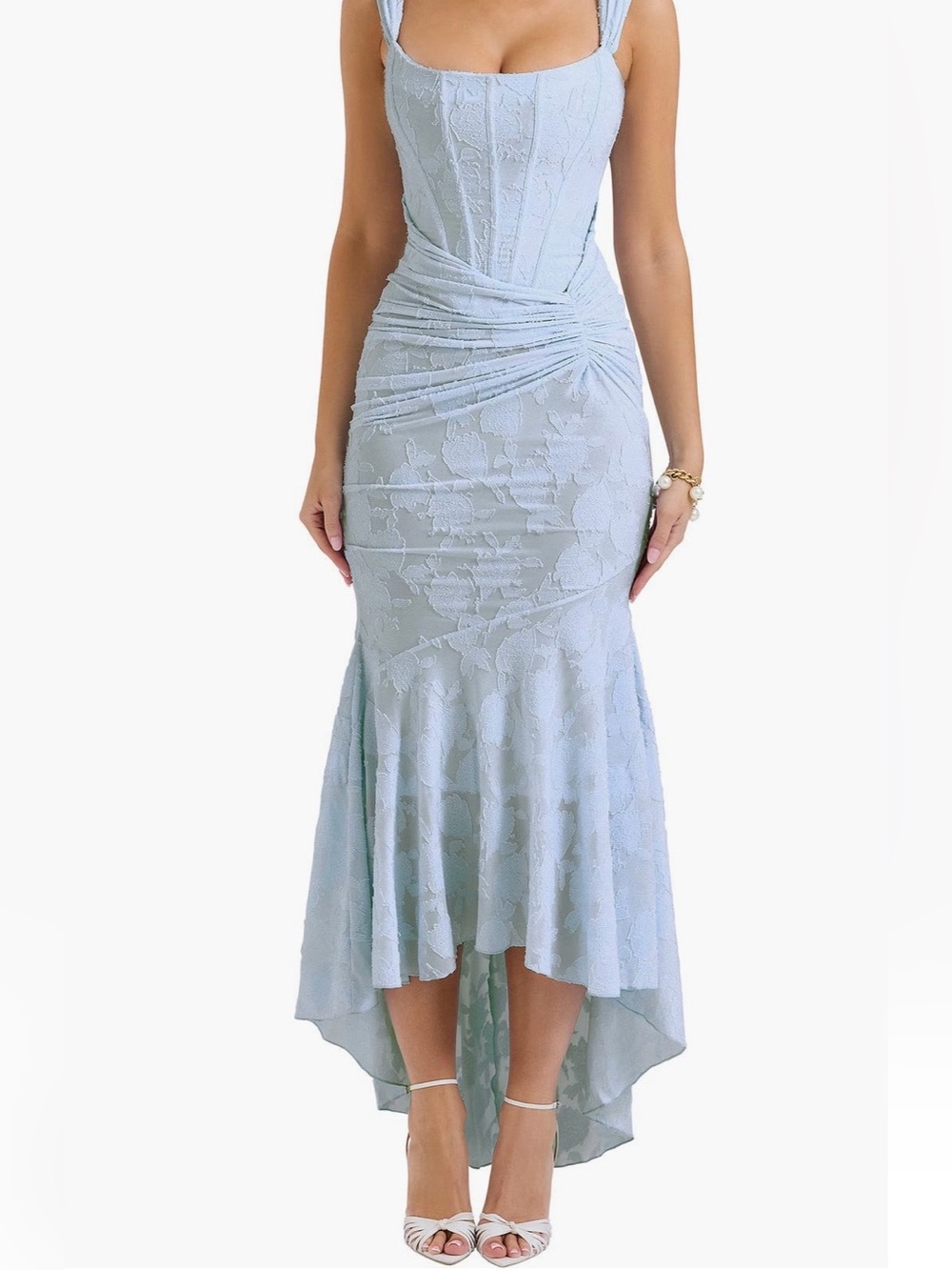 HOUSE OF CB
Cesca Floral Ruched High-Low Corset Dress size Medium